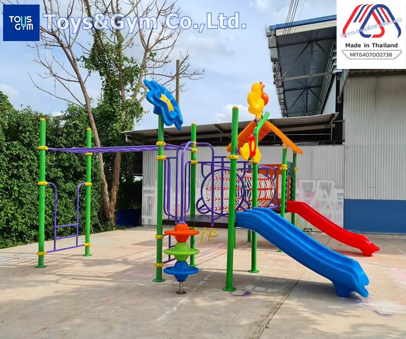MiT-โรงงานผลิตเครื่องเล่นสนามกลางแจ้ง-อุปกรณ์สนามเด็กเล่นชุดบ้านสดใส