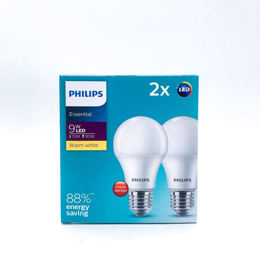 แพ็คคู่ X2 ฟิลิปส์ Philips Essential LED BULB 9W ขั้ว E27 Daylight / Warmwhite แอลอีดี หลอดไฟ หลอดแอลอีดี หลอดled แพคคู่