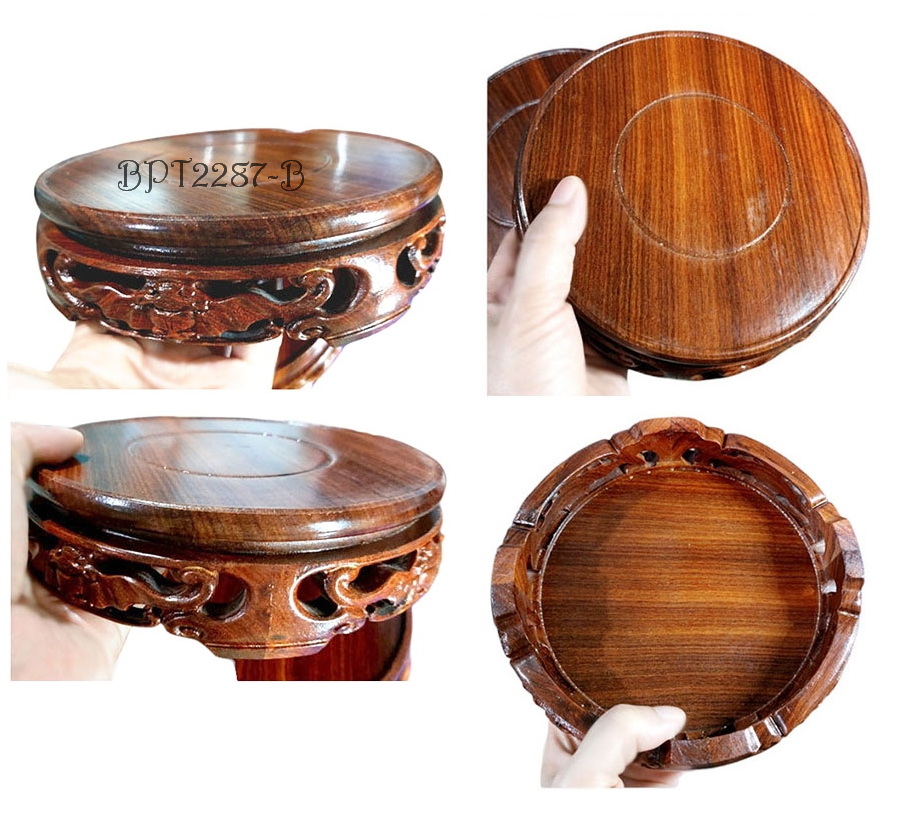 กี๋หรือฐานไม้สไตล์จีน ลายค้างคาว-BPT2287-