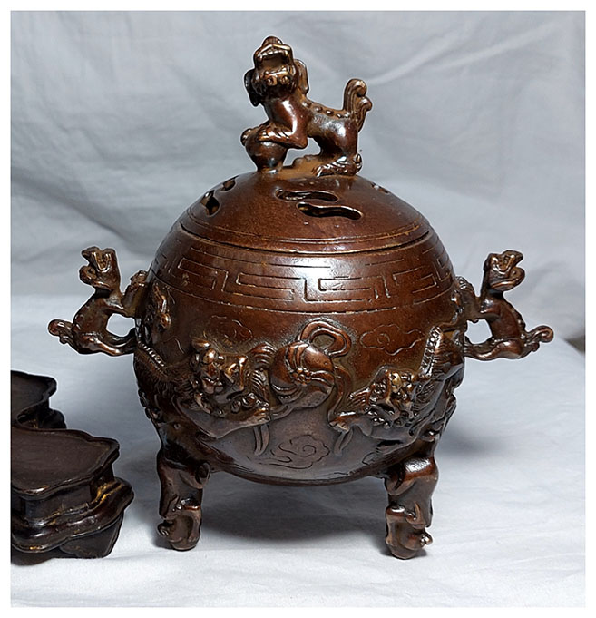 เตากำยาน กระถางกำยาน กระถางธูป ทองเหลืองสไตล์จีน