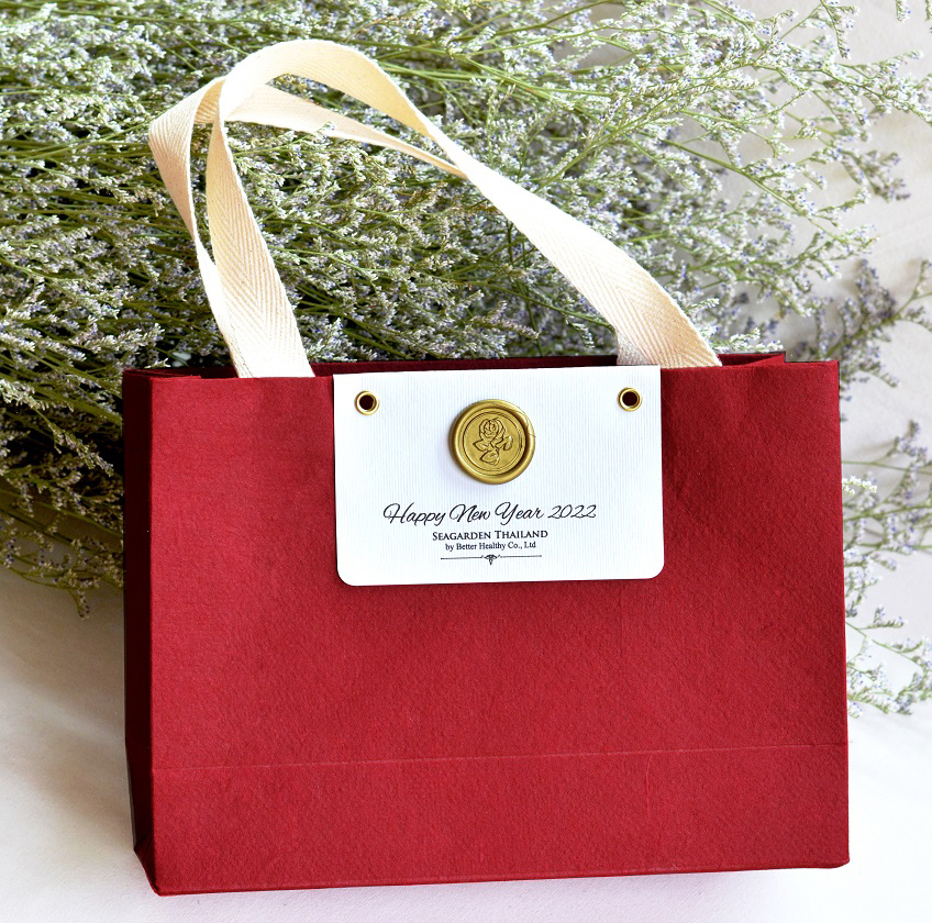 กระเป๋าของขวัญสายสีขาวรุ่น Wax seal stamp มี 6 สี ไม่มีขั้นต่ำ