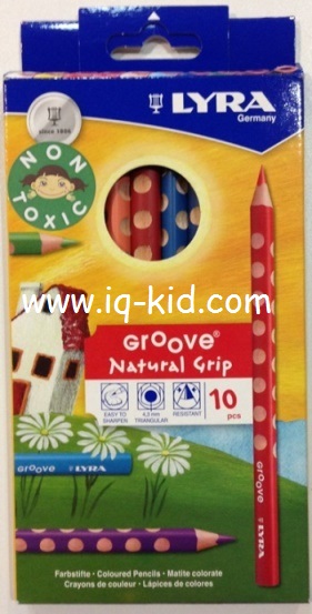 ดินสอสีไม้สามเหลี่ยม จัมโบ้ GROOVE แท่งยาว 10 สี