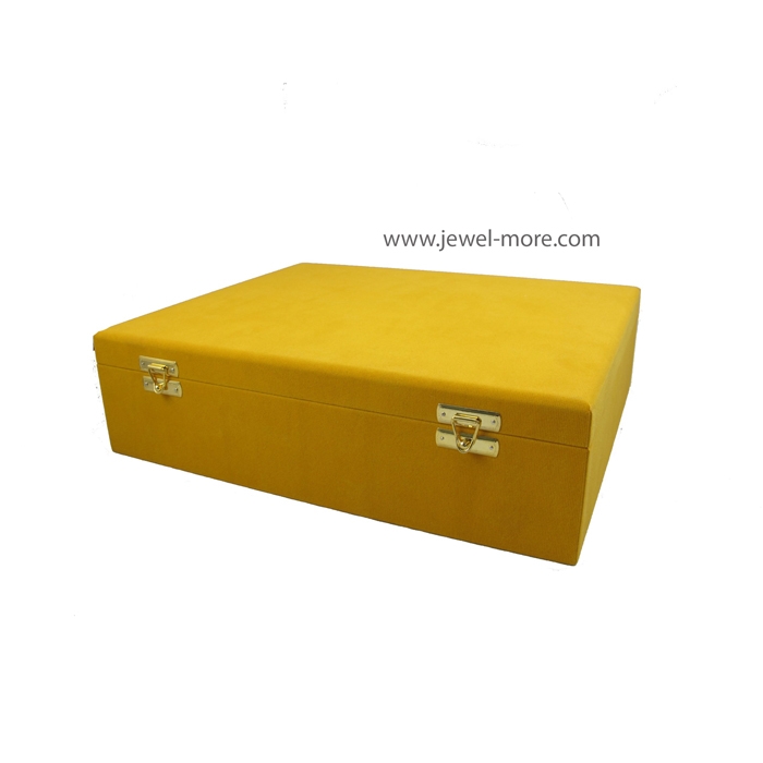 กล่องเก็บเหรียญหรือพระเครื่อง 2 ชั้น สีเหลือง