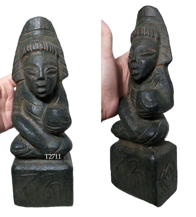 รูปปั้นหินแกะ พระหิน เทวรูปหิน สูง25cm(หินแม่เหล็กดูดติด)