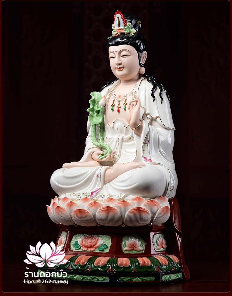 พระพุทธเจ้า (พระยูไล) พระโพธิสัตว์กวนอิม (กวนอิมผ่อสัก) พระมหาสถามปราปต์โพธิสัตว์ (ไต่ซีจี่ผ่อสัก) ขนาด 18 นิ้ว