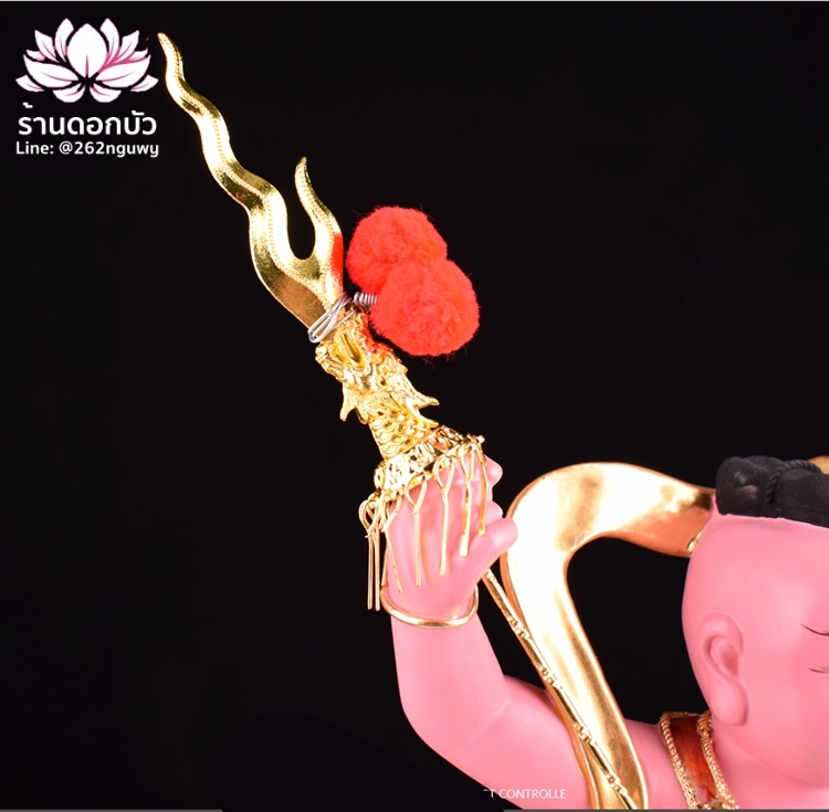 ทวนพร้อมห่วงนาจา สำหรับองค์พระกิ่มซิ้น อาวุธเทพเจ้านาจา หลี่โล่เฉี้ย จงตั๋นหง่วนโส่ย สำหรับเทวรูปจีน