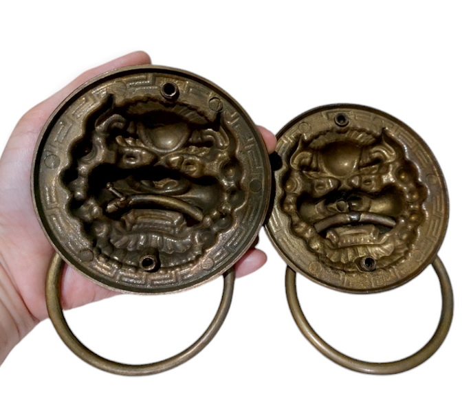 (คู่)มือเคาะ มือดึง หน้าสิงห์คาบห่วง 10cm