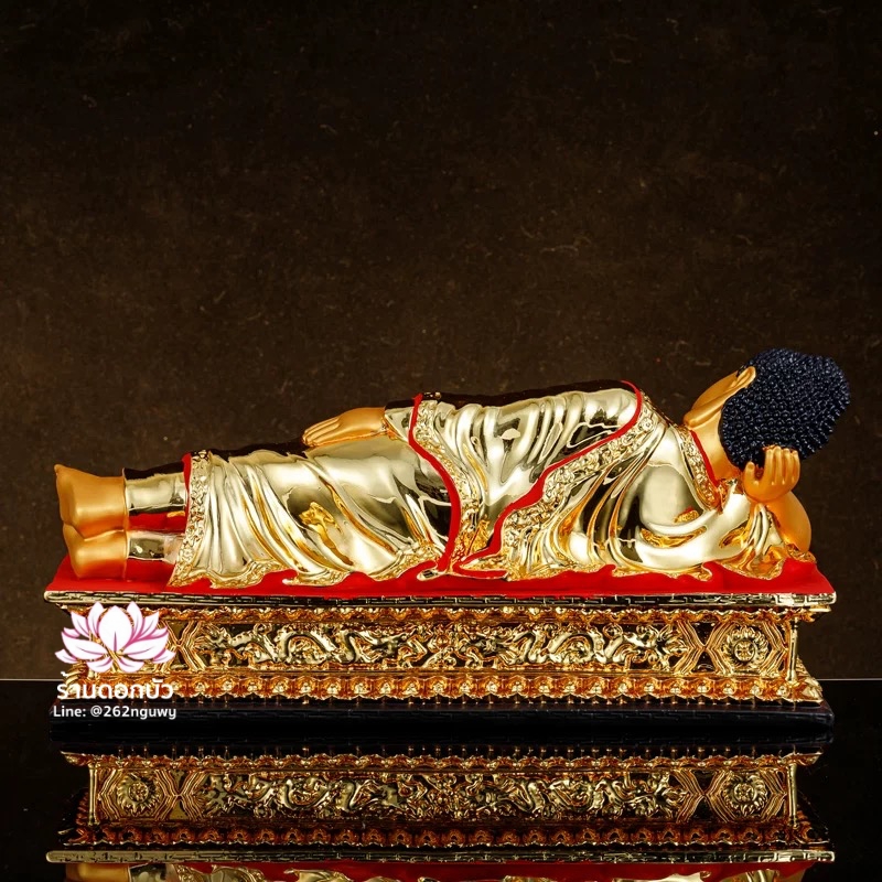 พระพุทธรูป พระพุทธเจ้า พระพุทธรูปปางไสยาสน์ พระพุทธรูปปางนอน งานเรซิ่น ขนาด 46 cm.