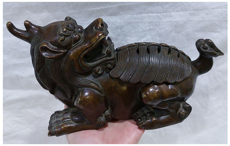 เตากำยาน เตาจุดกำยาน ทองเหลืองสไตล์จีน -มังกร