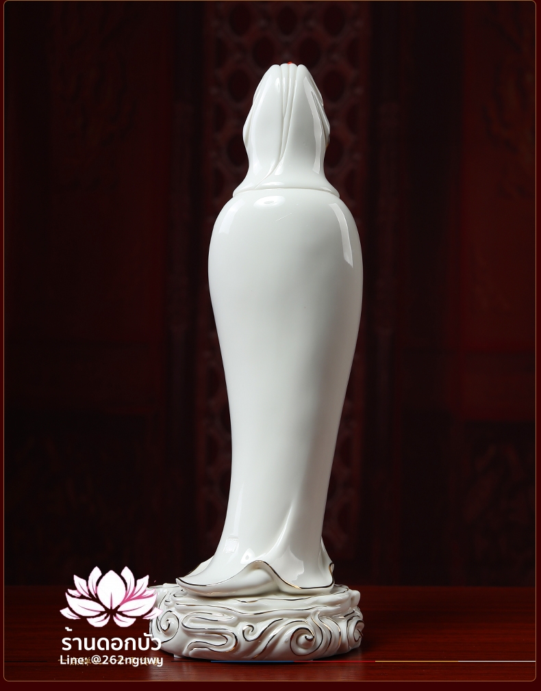 พระโพธิสัตว์กวนอิม พระแม่กวนอิมปางประทานน้ำมนต์ ประทับยืนเหนือเมฆ ขนาด 15/17 นิ้ว