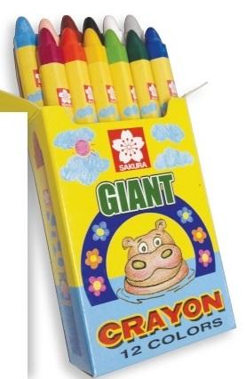 สีเทียนสำหรับเด็กขนาดจัมโบ้ SAKURA Giant 12 สี