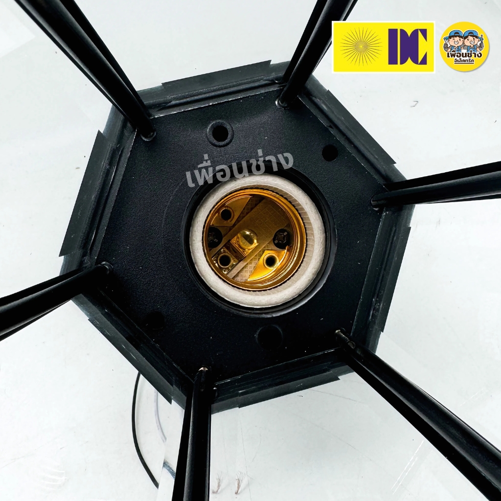 ยี่ห้อ DC รุ่น DCO-9053-S-BK โคมไฟหัวเสาภายนอก ใช้กับหลอดขั้ว E27 โคมไฟหัวเสา โคมไฟภายนอก กันน้ำ IP55