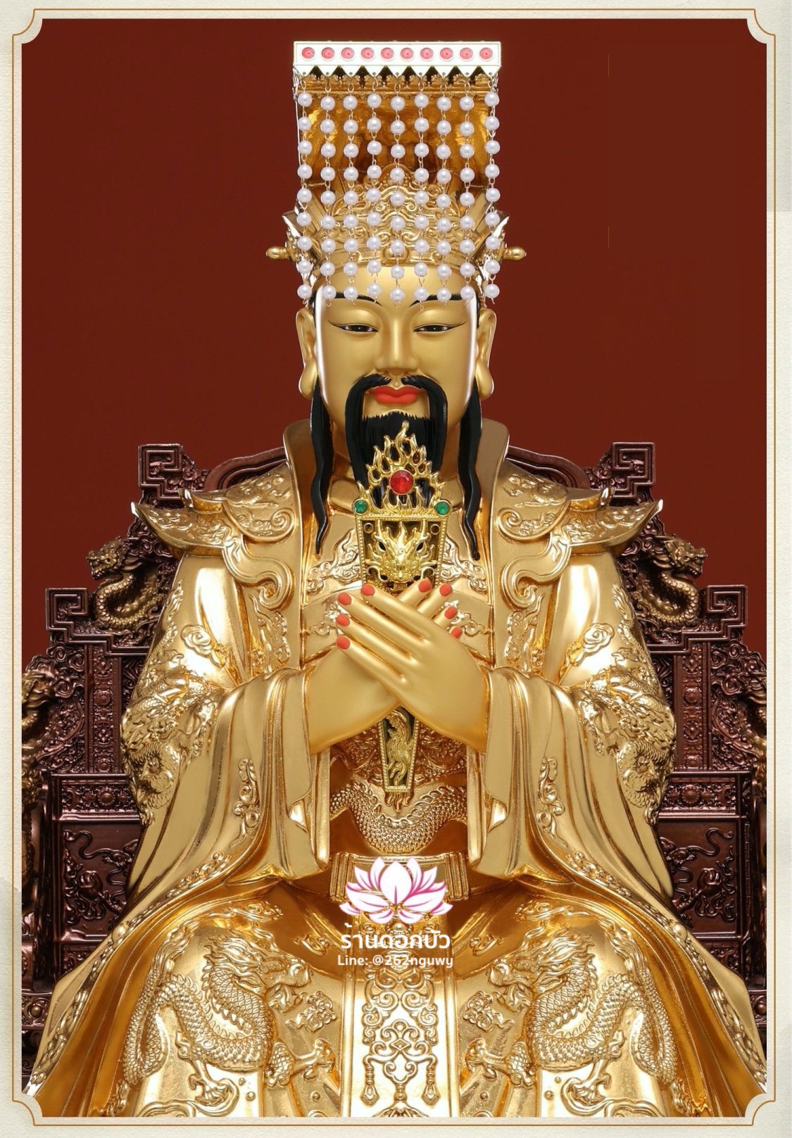 เง็กเซียนฮ่องเต้ หยกอ๋องส่องเต่ และ พระนางซีหวังหมู่ กิมบ้อเนี่ยเนี้ย สีทอง งานเรซิ่น ขนาด 12/16/19/26 นิ้ว