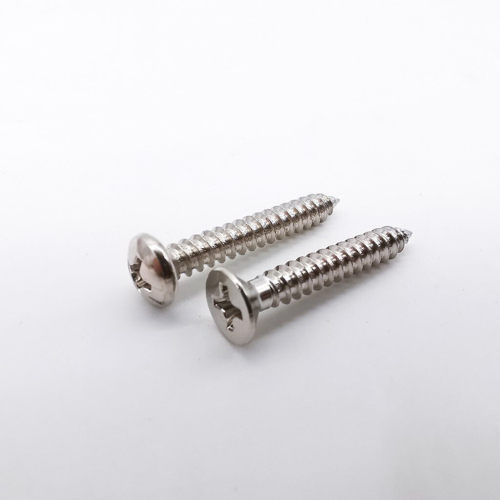 AJAX สกรูเกลียวปล่อย #7 หัว P และหัว F ปลายแหลม 100 ตัว/ถุง สกรู เกลียวปล่อย หัวแบน หัวนูน สกรูเกลียวปล่อย