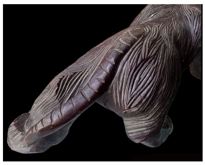 เสือไม้แกะ(มีตำหนิ) งานเก่า ยาว 39cm