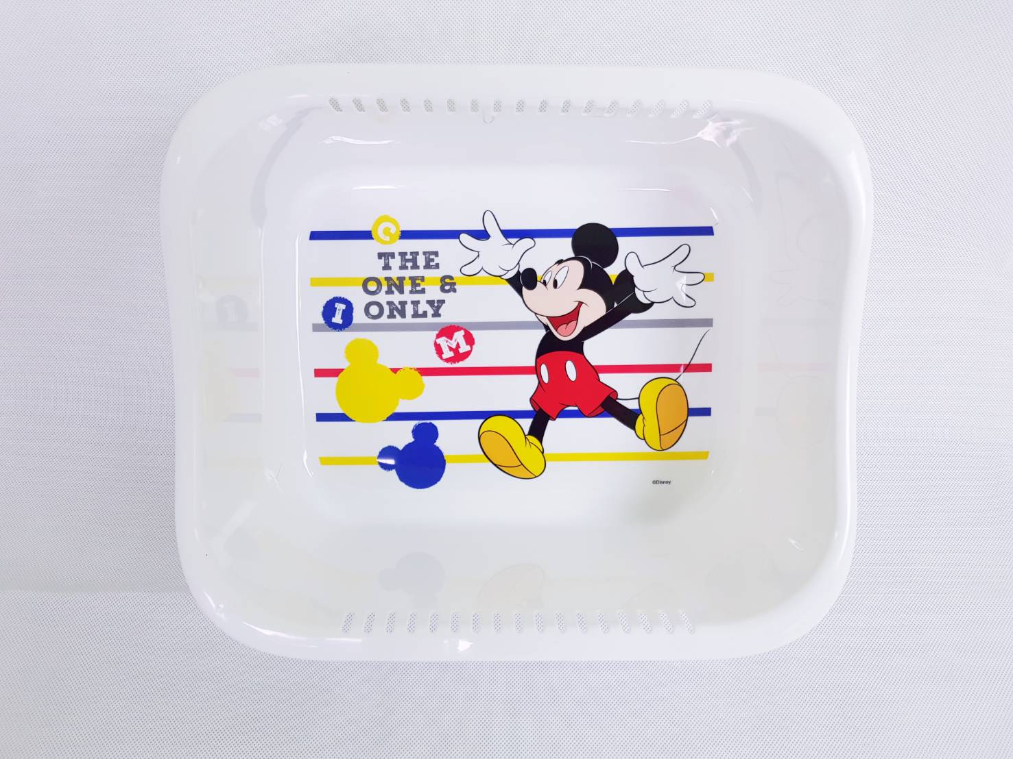 Small Evting กะละมัง พลาสติก Mickey Mouse สีขาว ขนาด 29.5 ซม รุ่น 3035. กะละมังพลาสติก ลาย มิกกี้เมาส์