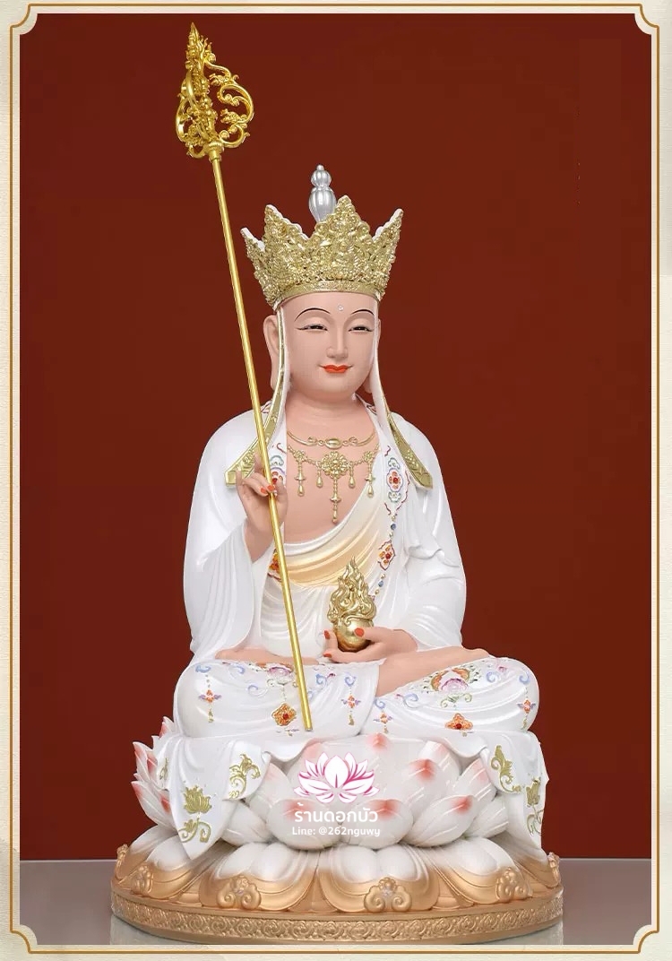พระพุทธเจ้า (พระยูไล) พระโพธิสัตว์กวนอิม (กวนอิมผ่อสัก) พระมหาสถามปราปต์โพธิสัตว์ (ไต่ซีจี่ผ่อสัก) งานเรซิ่น ขนาด 12/16/19 นิ้ว