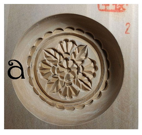 พิมพ์ไม้เคาะ พิมพ์ขนม พิมพ์ขนมไหว้เจ้า พิมพ์ขนมลายดอก กลม เบอร์2 (ขนาดประมาณ7cm-7.5cm)