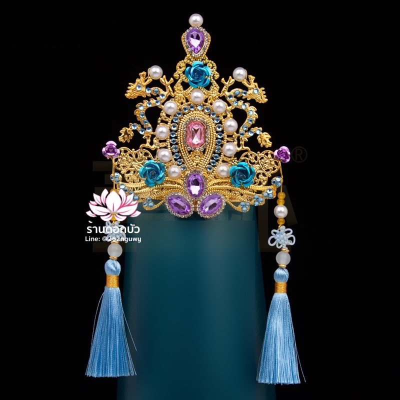 หมวกเทพเจ้าฝ่ายหญิง หมวกเทพนารี หมวกเทวนารี หมวกเจ้าแม่ หมวกพระหญิง หมวกกิมซิ้น หมวกพระจีน