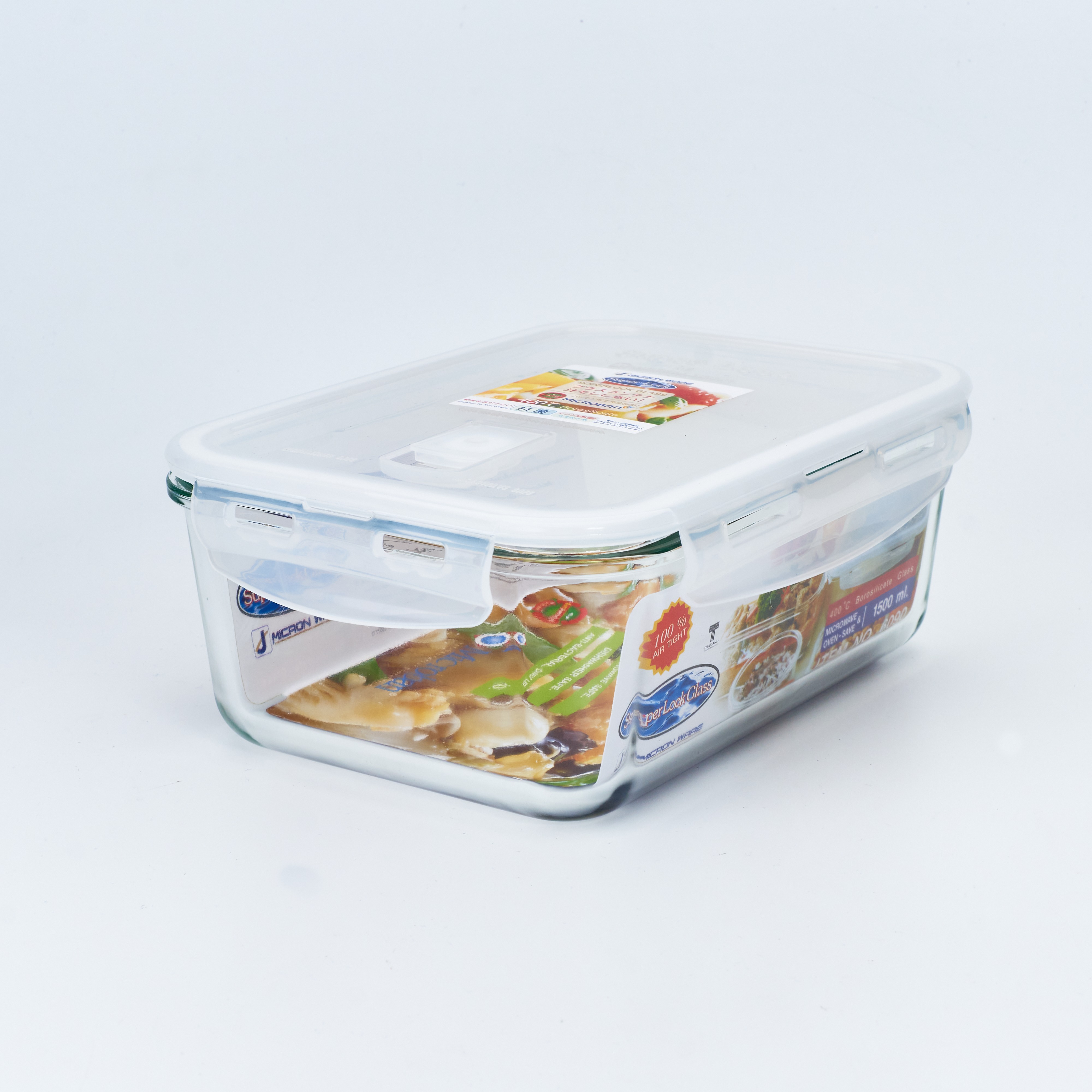 Small Evting กล่องถนอมอาหาร”แก้ว” SuperLock Glass 1500ml แบบสี่เหลี่ยมผืนผ้า No.6090