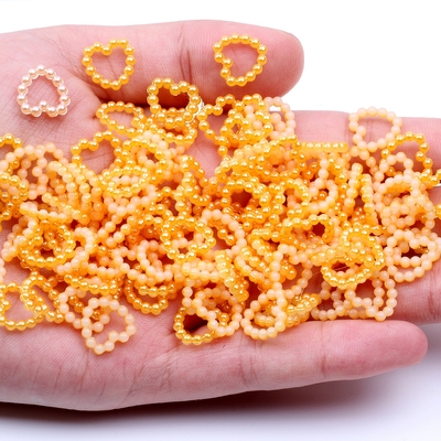 SKU-00917 มุกร้อยหัวใจโทนสีเดียว (25 อัน)