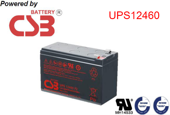 แบตเตอรี่ CSB . รุ่น UPS12460 ( 12V, 460W)@(By Hitachi Chemical) สำหรับ UPS ทุกรุ่น