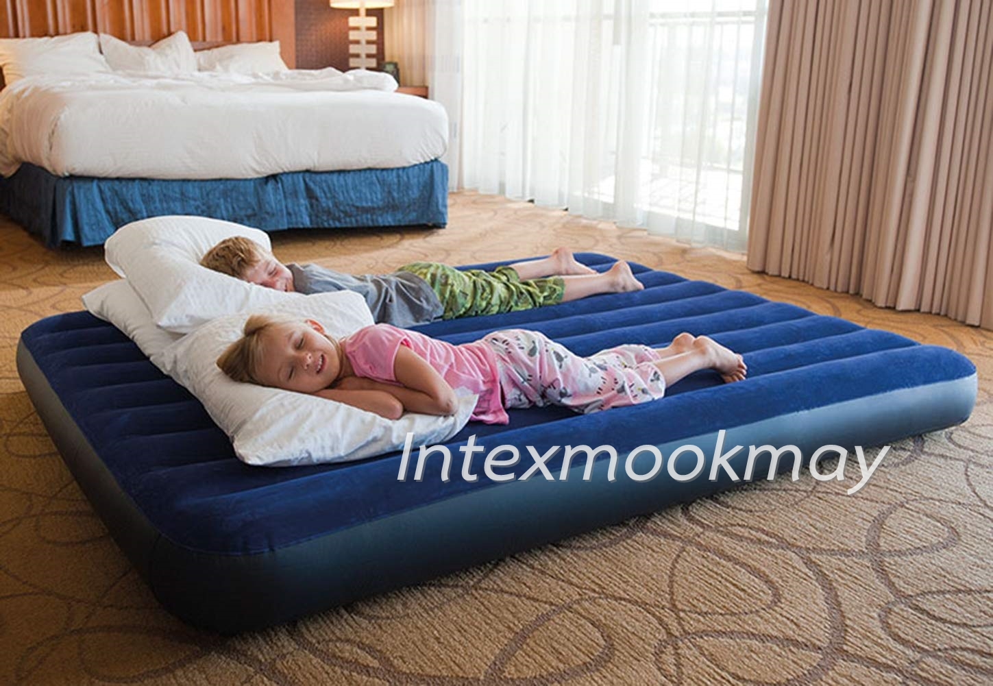 Intex 64755 ที่นอนเป่าลม 6 ฟุต สีน้ำเงิน