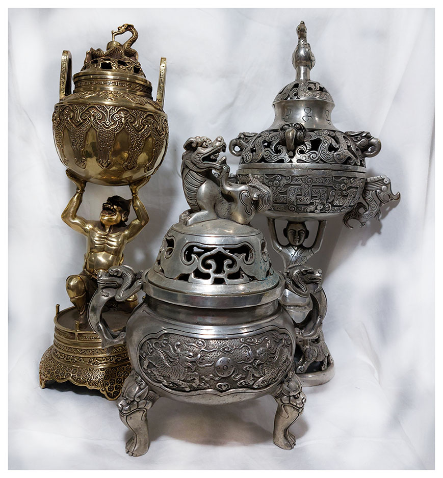 โถ เตาหรือที่ใส่ธูปกำยานสไตล์จีน สูง19.5cm