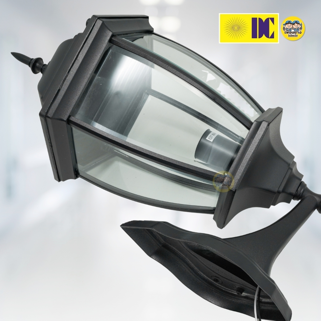 ยี่ห้อ DC รุ่น DCO-9025-1/1L-W-BK โคมไฟกิ่งภายนอก ใช้กับหลอดขั้ว E27 โคมไฟติดผนัง โคมไฟผนัง ไฟภายนอก กันน้ำ IP55