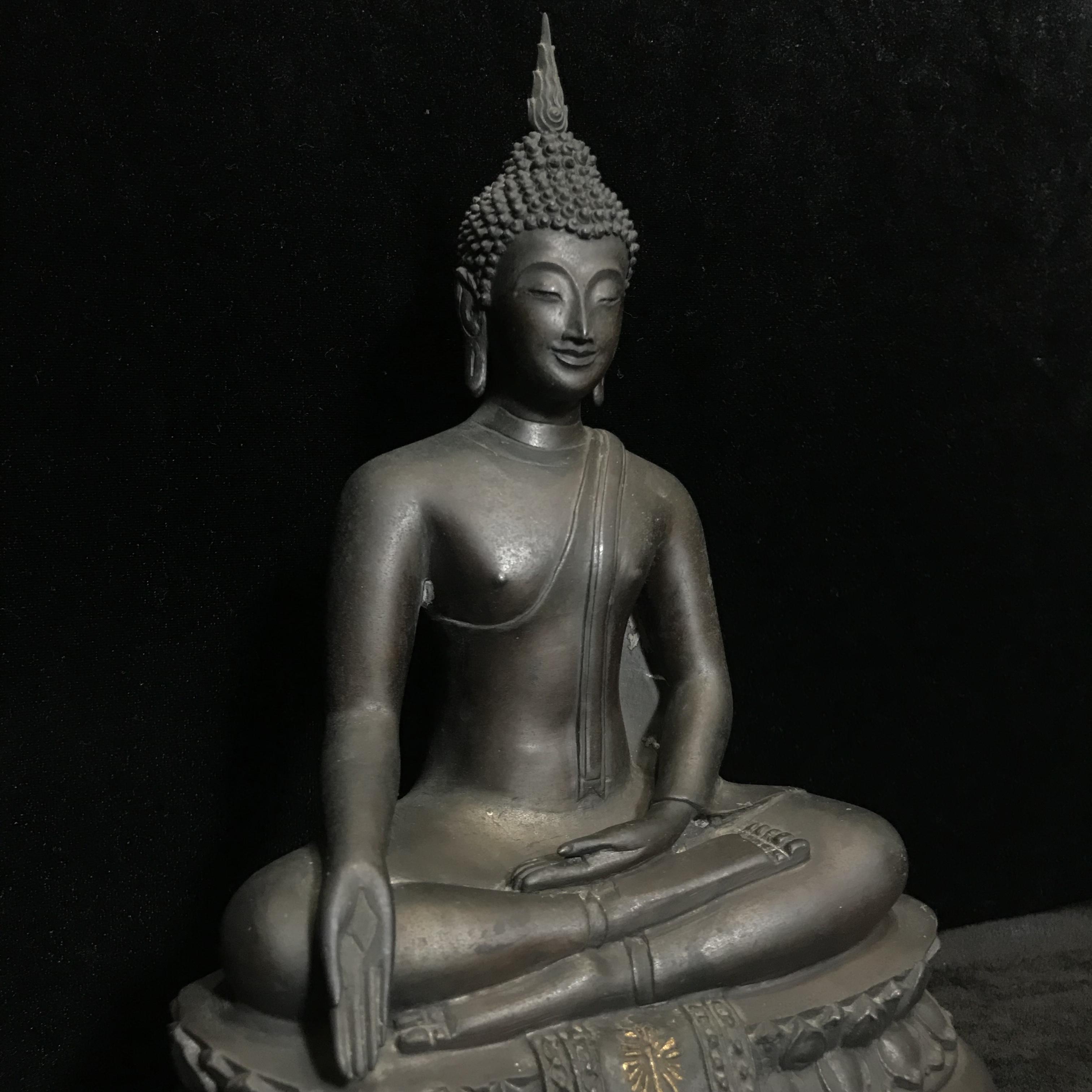 พระพุทธรูปบูชา ภปร. วัดบวรนิเวศวิหาร ปี2508 บล็อกดินไทย หน้าตัก5นิ้ว(ที่สุดของพระบูชา ภปร วัดบวร)