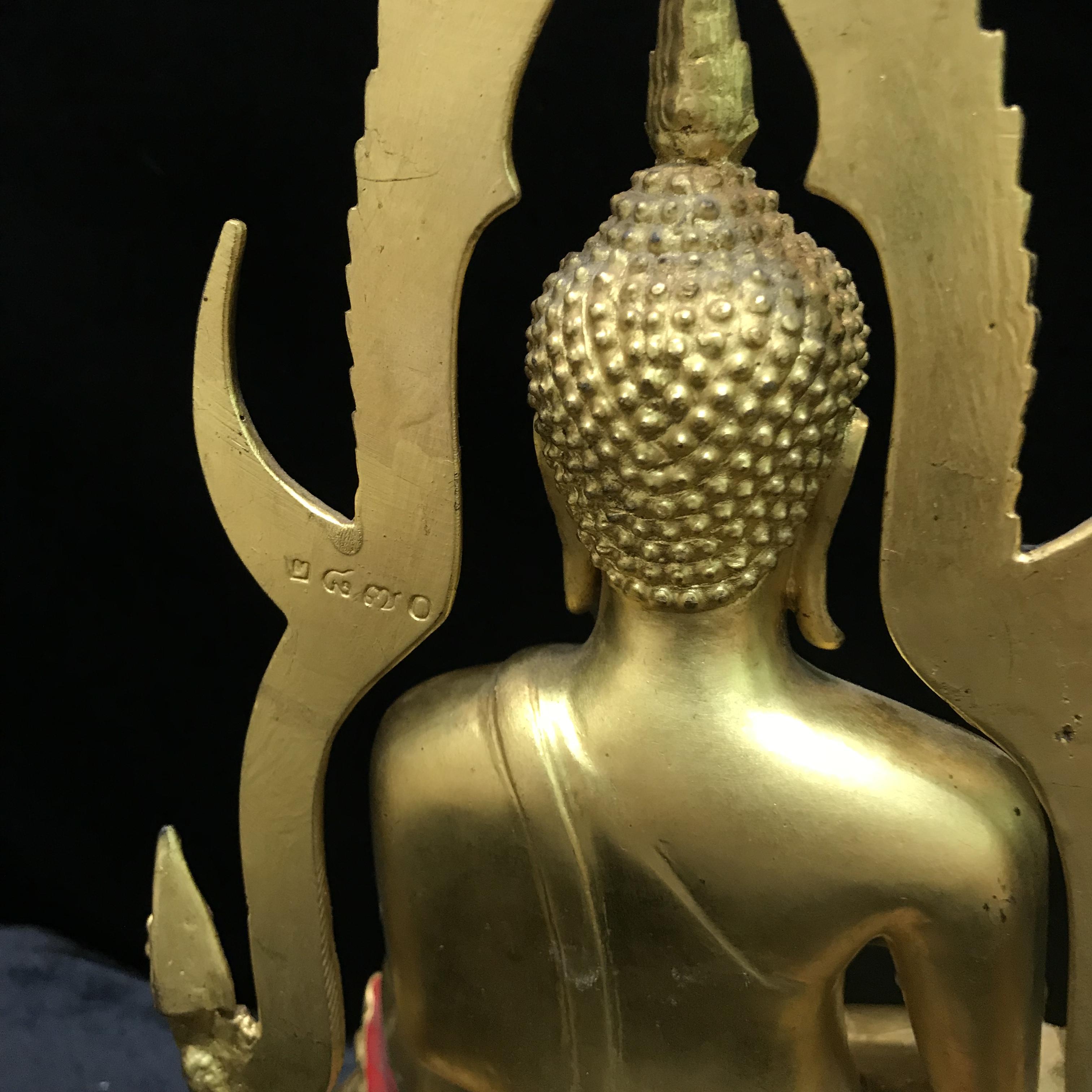 พระพุทธชินราช มวก วัดเบญจมบพิตร ปี 2519 หน้าตัก 5.9 นิ้ว หล่อดินไทย ปิดทองเดิม(ในหลวงรัชกาลที่9และราชินีเสด็จฯเททอง)