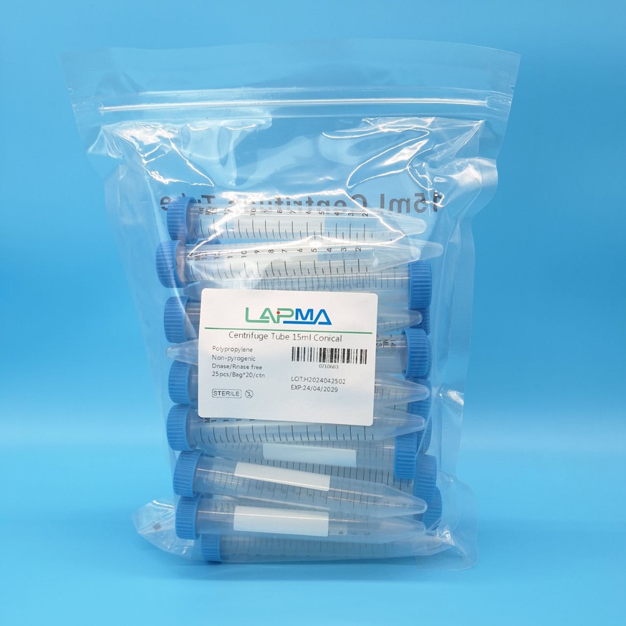 (ขายยกลัง) 15ml Centrifuge Tube ,E.O.Sterile, หลอดทดลองขนาด15ml ปราศจากเชื้อ 100ชิ้น/แพ็ค , 20แพ็ค/กล่อง