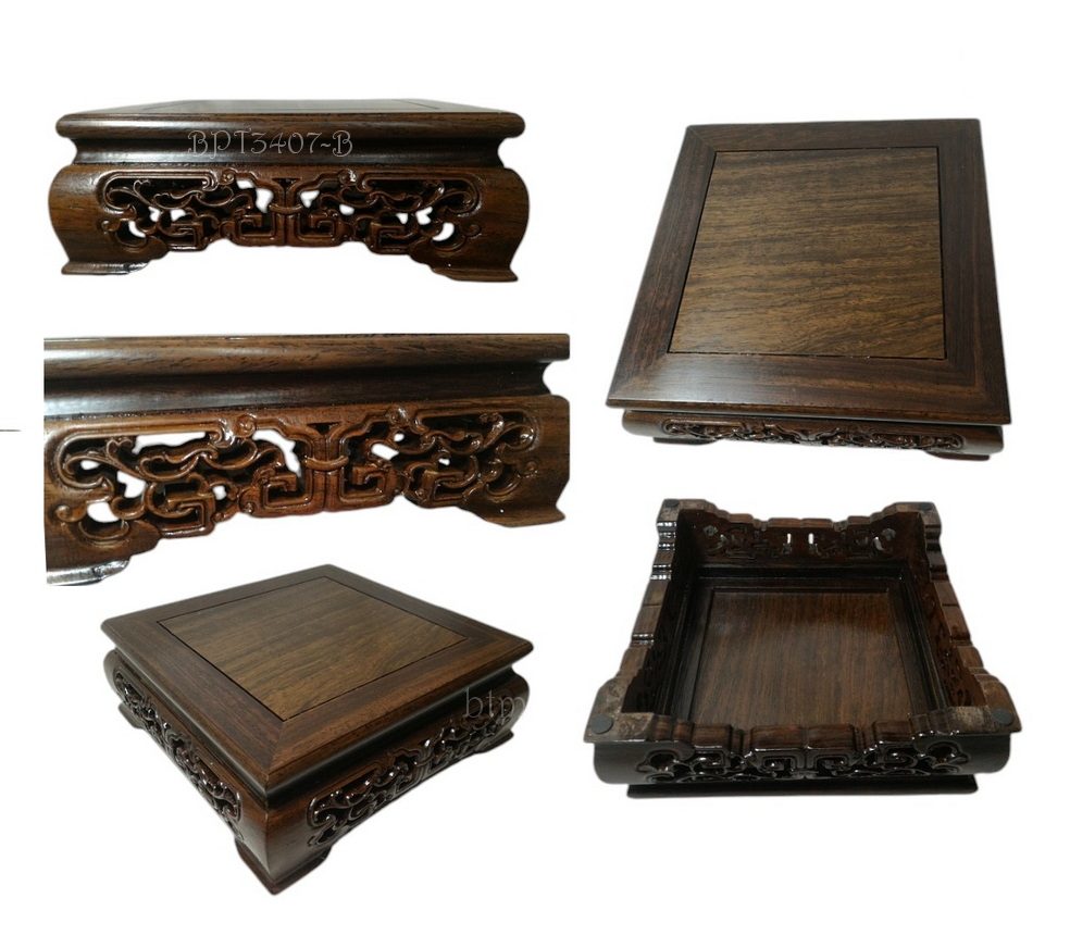 กี๋หรือฐานไม้สไตล์จีน สี่เหลี่ยมจัตุรัส--BPT3407--