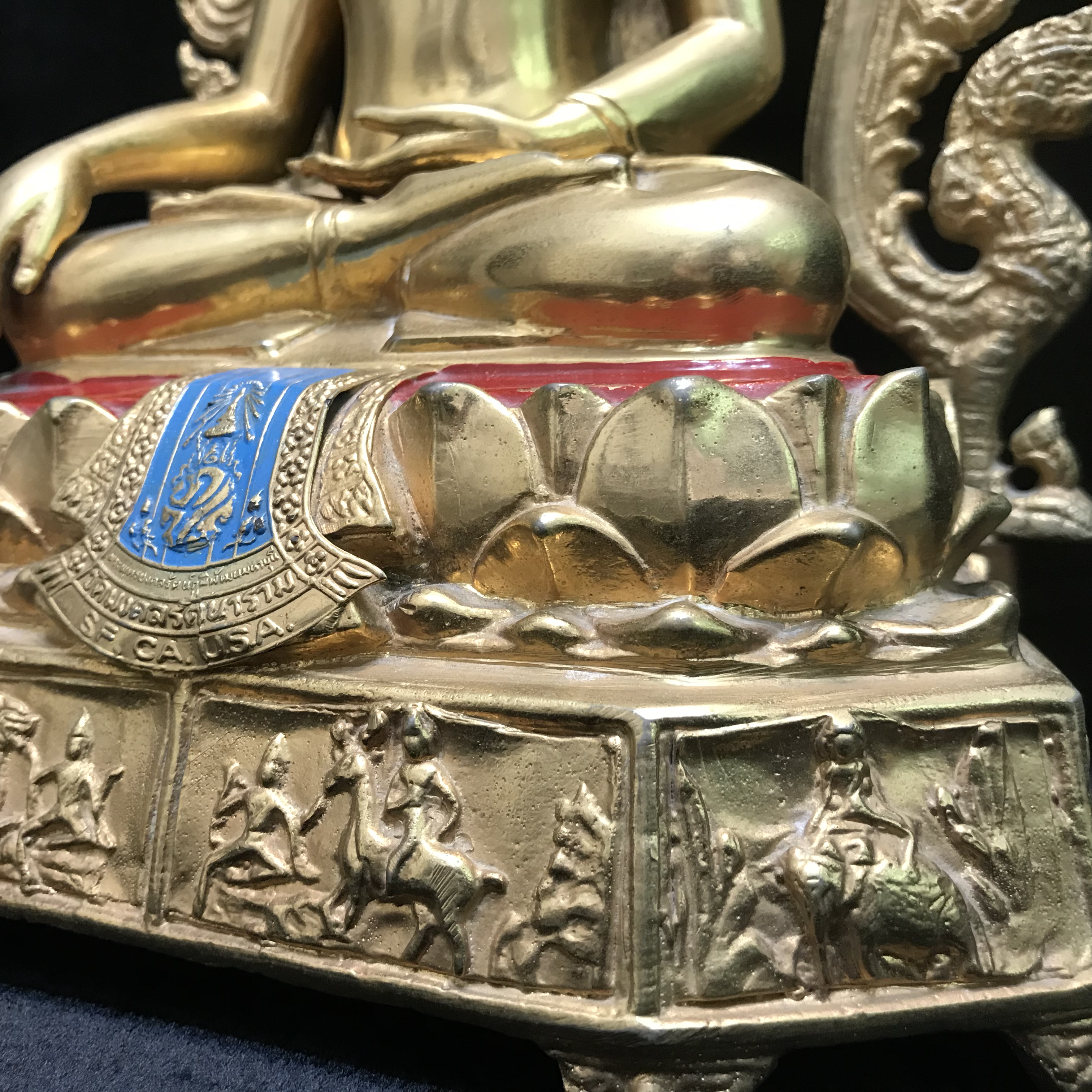 พระพุทธมงคลรัตนภูมิพัฒนมหามุนี ภปร. หน้าตัก 5นิ้ว(อาบทองคำ) วัดมงคลรัตนาราม วัดไทยในซานฟรานซิสโก สหรัฐอเมริกา ( Sanfrancisco USA.) ปี2523 (นิยมหายาก)