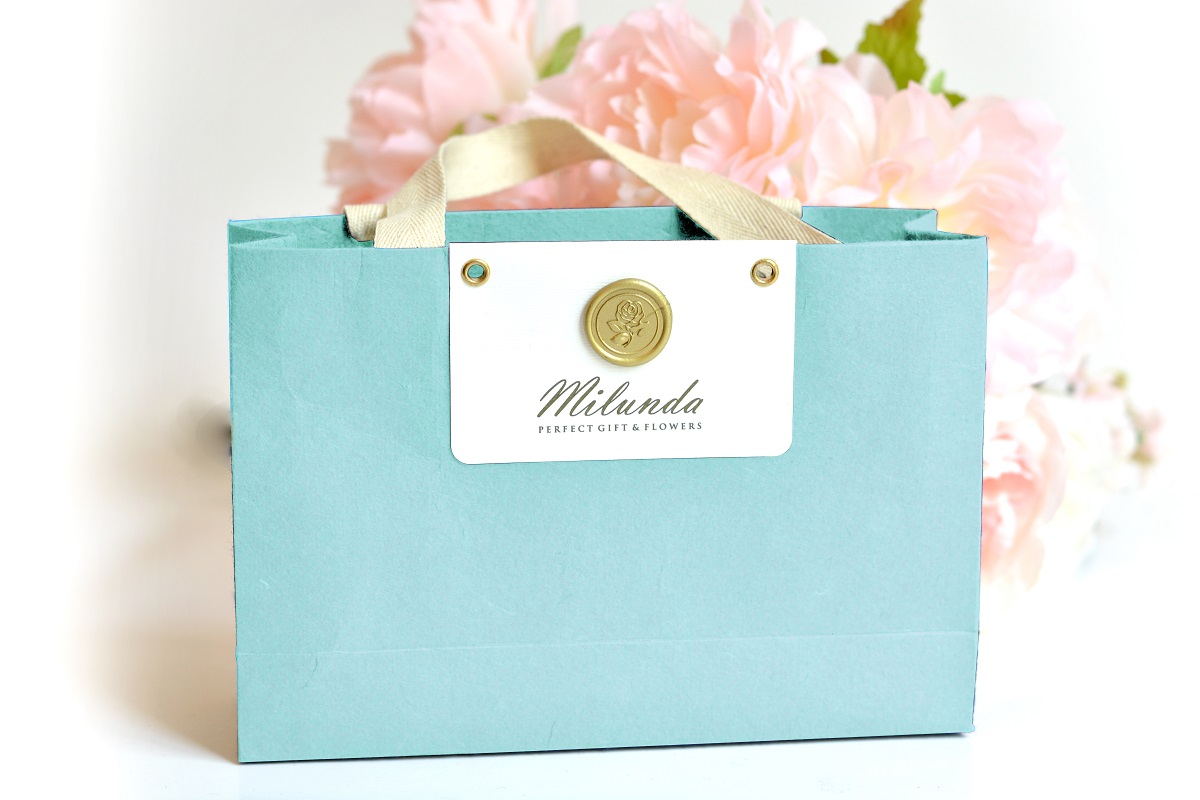 กระเป๋าของขวัญสายสีขาวรุ่น Wax seal stamp มี 6 สี ไม่มีขั้นต่ำ