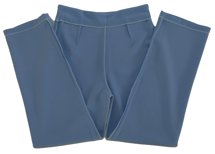 กางเกงขากระบอกเอวสูง ผ้าฮานาโกะ สีฟ้าคราม Size S M L XL สำเนา