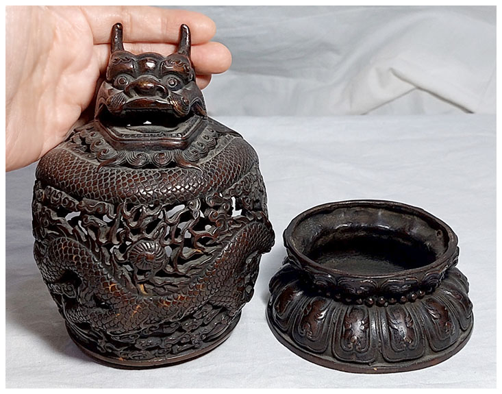 เตากำยาน กระถางกำยาน กระถางธูป ทองเหลืองสไตล์จีน