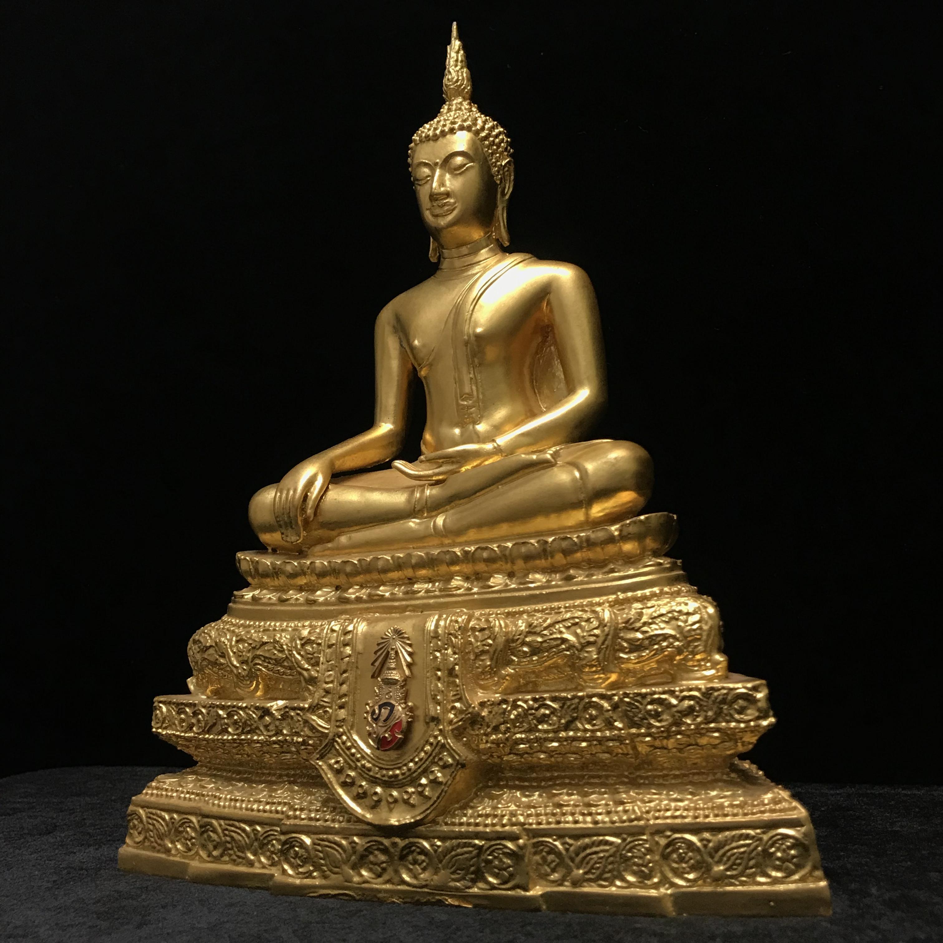 พระบูชาพระพุทธชินสีห์ ภปร. (รุ่น2) หน้าตัก 5นิ้ว ปิดทอง กองทุนฟันเทียมพระราชทาน ในวโรกาสมหามงคล 80 พรรษา ปี 2550 (องค์หมายเลข447)(1ใน1999องค์)หายาก