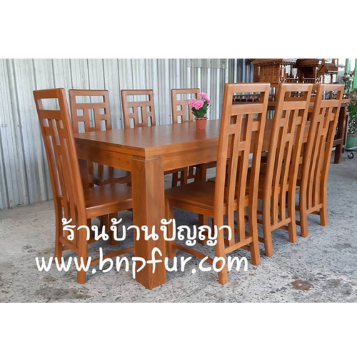 โต๊ะขาย่อมุม 2 ม.+เก้าอี้ลายจีน 10 ตัว