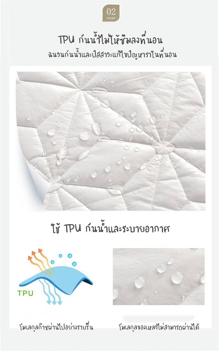 ผ้ารองกันเปื้อนที่นอนกันน้ำ