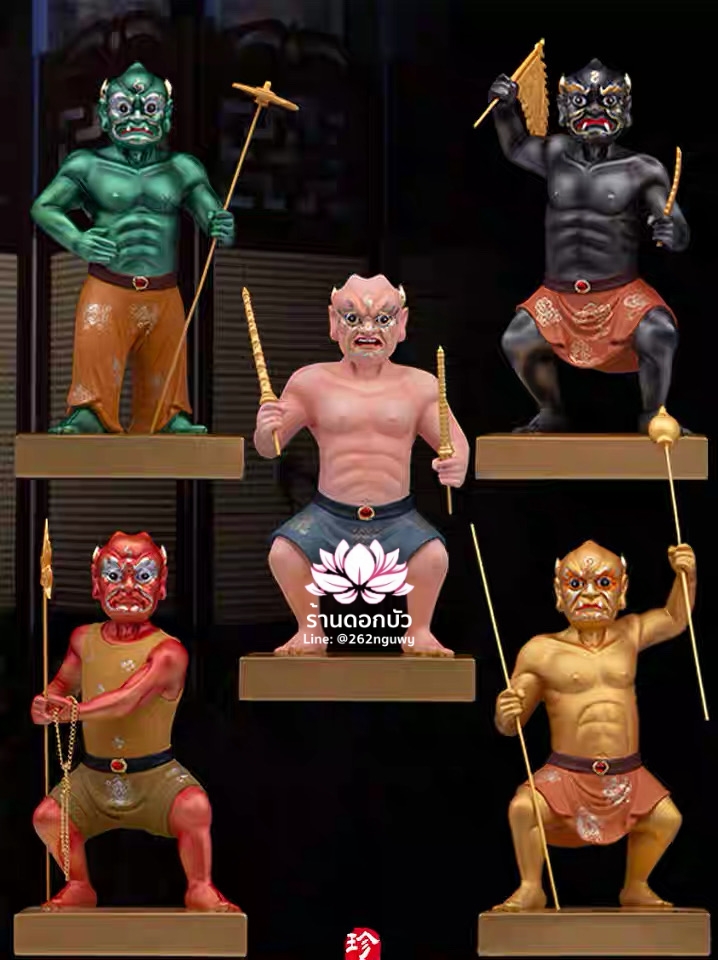 โหงวกุ้ย อู่กุ้ย อู่กุ้ยเจียงจิน หรือ ขุนพลห้าผี เทพบริวารสายนรก ขนาด 12/16 นิ้ว