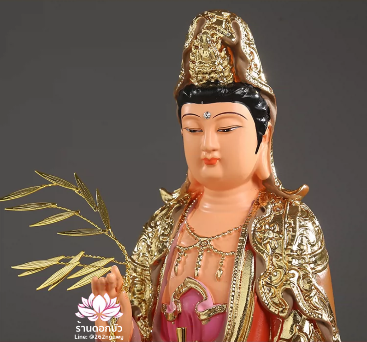 พระพุทธเจ้า (พระยูไล) พระโพธิสัตว์กวนอิม (กวนอิมผ่อสัก) พระมหาสถามปราปต์โพธิสัตว์ (ไต่ซีจี่ผ่อสัก) ปางยืนบนดอกบัว ขนาด 12/16/19/26 นิ้ว