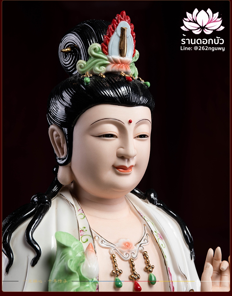 พระพุทธเจ้า (พระยูไล) พระโพธิสัตว์กวนอิม (กวนอิมผ่อสัก) พระมหาสถามปราปต์โพธิสัตว์ (ไต่ซีจี่ผ่อสัก) ขนาด 18 นิ้ว