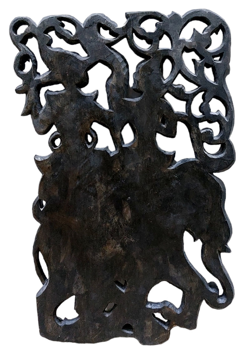 แผ่นไม้แกะสลัก ศิลปะพม่า 30cmx48cm