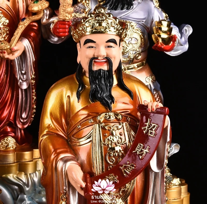 เทพเจ้าไฉ่ชิงเอี๊ย 5 ทิศ อู่ลู่ไฉเสิน อู่ลู่เสิน เทพเจ้าแห่งโชคลาภทั้งห้า งานเรซิ่นพรีเมียม ขนาด 12/16/19/26 นิ้ว