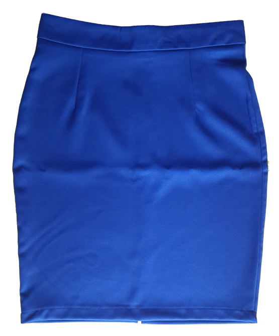 กระโปรงผ้าฮานาโกะ ทรงดินสอ สีน้ำเงิน Size 2XL 3XL