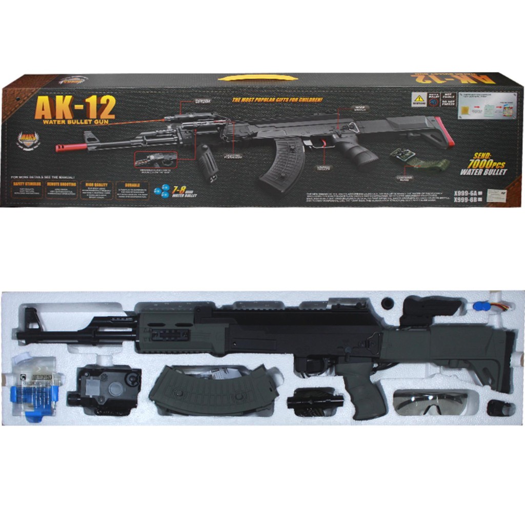 AK-12 ตัวยาวกระสุนเจล ระบบไฟฟ้า + กระสุนเจล 7000 นัด อัตราส่วน1:1