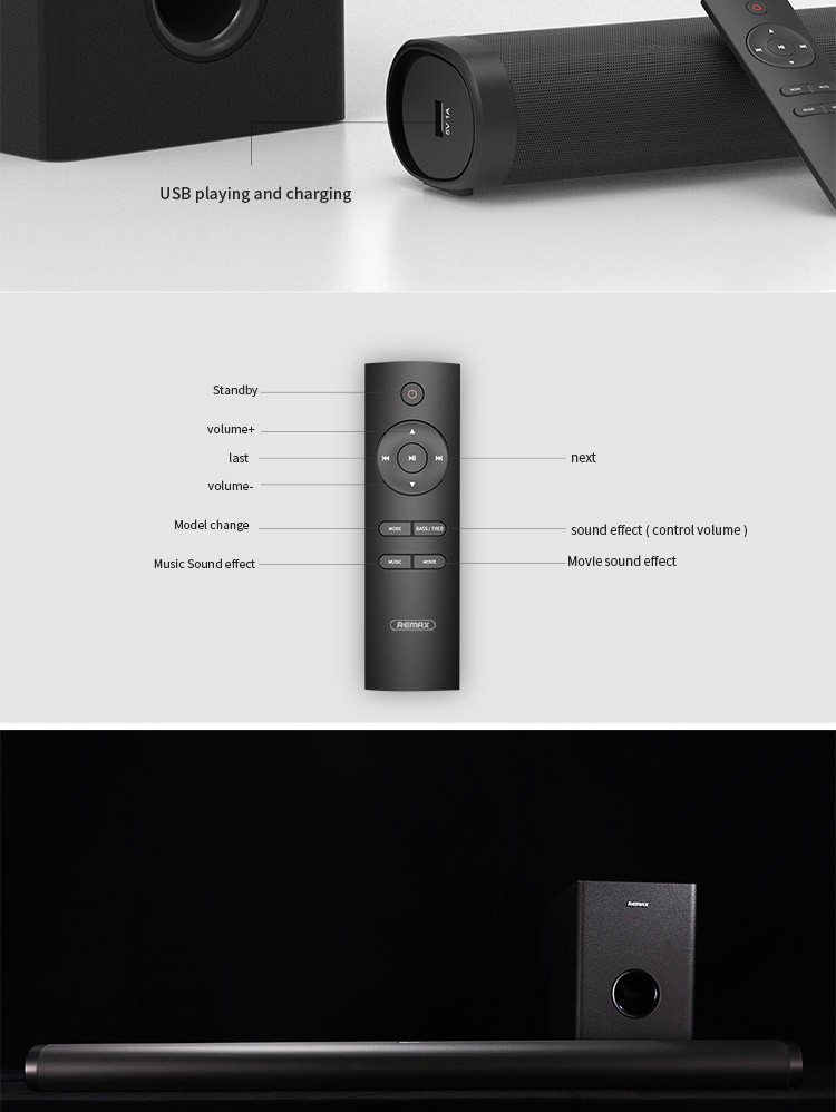 ตู้ลำโพง Remax Bluetooth speaker Speaker Soundbar RTS-10