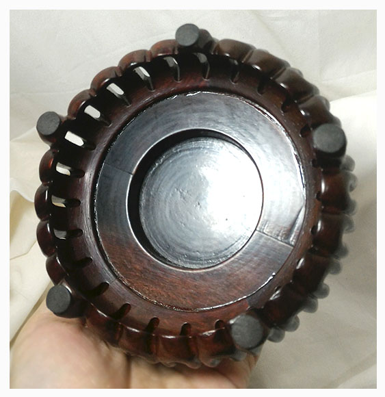 กี๋หรือฐานไม้สไตล์จีน ท๊อปกลม 9.3CM