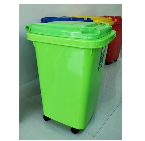 ถังขยะ 60 ลิตร ฝาเรียบ มีล้อ